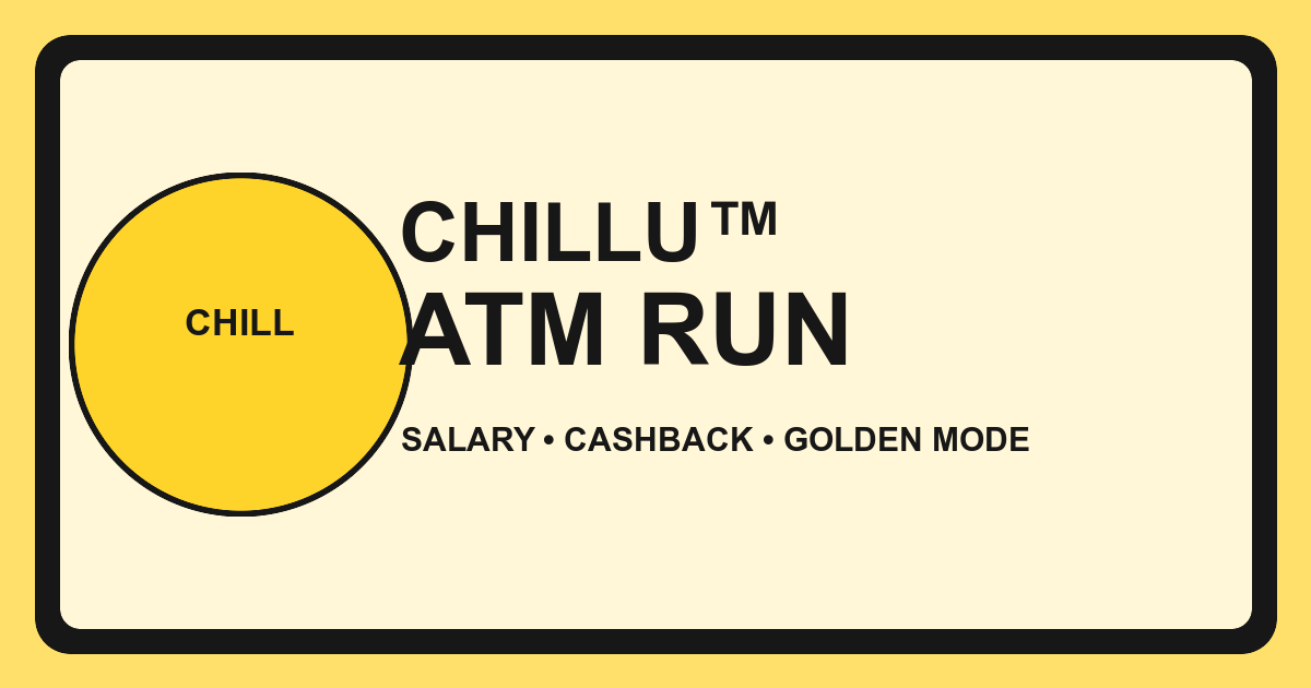 Chillu running toward an ATM while collecting salary notes and cashback